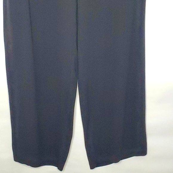 Eileen Fisher Silk Georgette Crepe Luxe Trousers Size XL Black Zip Fly Pants NEW - Picture 6 of 14